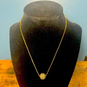 New without tags Henri Bendel Vintage Gold Pave Ball Pendant Necklace